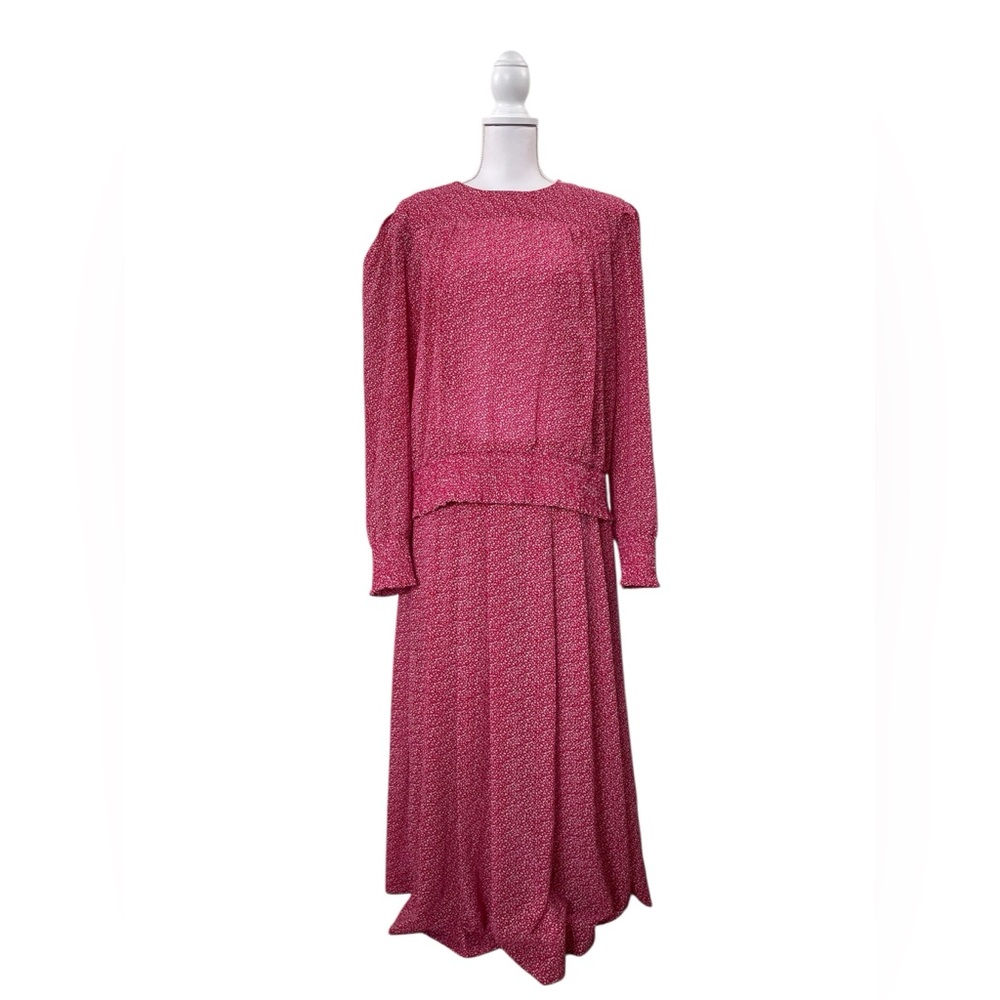 Vintage 1990s KAREN SCOTT COLLECTIONS Matching Top + Skirt Set • Size L